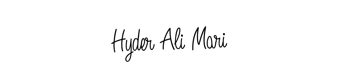 Also You can easily find your signature by using the search form. We will create Hyder Ali Mari name handwritten signature images for you free of cost using Angelique-Rose-font-FFP sign style. Hyder Ali Mari signature style 5 images and pictures png