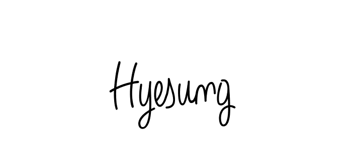 Design your own signature with our free online signature maker. With this signature software, you can create a handwritten (Angelique-Rose-font-FFP) signature for name Hyesung. Hyesung signature style 5 images and pictures png