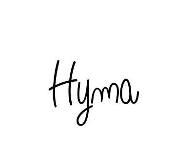 Make a beautiful signature design for name Hyma. With this signature (Angelique-Rose-font-FFP) style, you can create a handwritten signature for free. Hyma signature style 5 images and pictures png