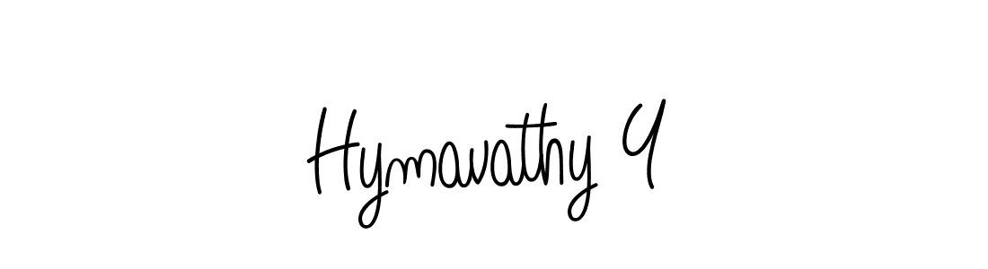 How to make Hymavathy Y name signature. Use Angelique-Rose-font-FFP style for creating short signs online. This is the latest handwritten sign. Hymavathy Y signature style 5 images and pictures png