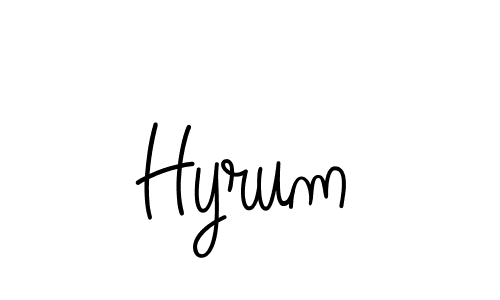 Make a beautiful signature design for name Hyrum. With this signature (Angelique-Rose-font-FFP) style, you can create a handwritten signature for free. Hyrum signature style 5 images and pictures png