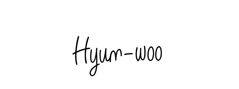 Create a beautiful signature design for name Hyun-woo. With this signature (Angelique-Rose-font-FFP) fonts, you can make a handwritten signature for free. Hyun-woo signature style 5 images and pictures png