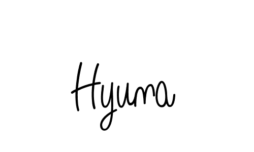 Make a beautiful signature design for name Hyuna. With this signature (Angelique-Rose-font-FFP) style, you can create a handwritten signature for free. Hyuna signature style 5 images and pictures png