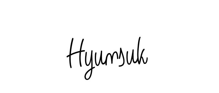 How to make Hyunsuk name signature. Use Angelique-Rose-font-FFP style for creating short signs online. This is the latest handwritten sign. Hyunsuk signature style 5 images and pictures png