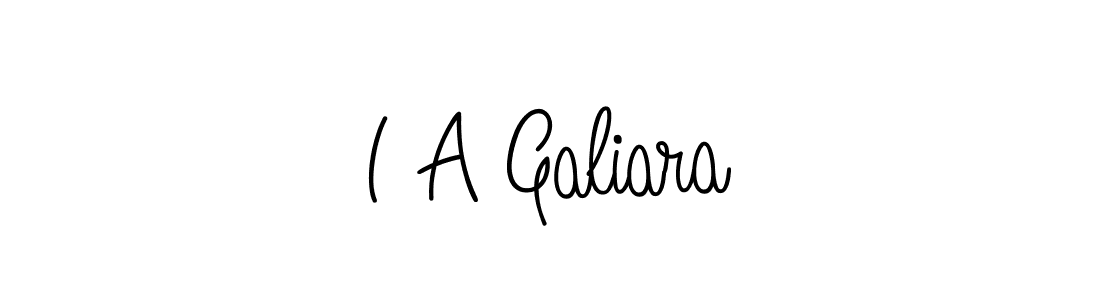 How to make I A Galiara name signature. Use Angelique-Rose-font-FFP style for creating short signs online. This is the latest handwritten sign. I A Galiara signature style 5 images and pictures png