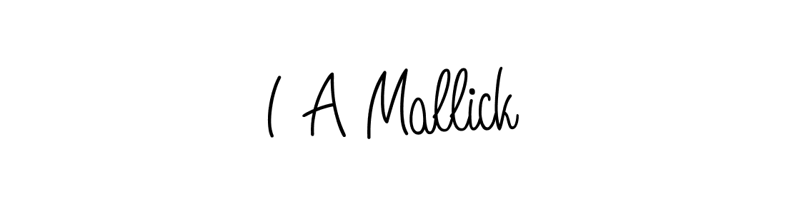 Use a signature maker to create a handwritten signature online. With this signature software, you can design (Angelique-Rose-font-FFP) your own signature for name I A Mallick. I A Mallick signature style 5 images and pictures png