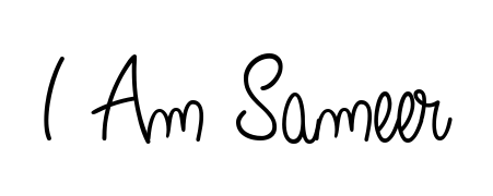 The Angelique-Rose-font-FFP handwriting style adds charm and authenticity to name I Am Sameer. A wonderful choice for personal thank-you notes. I Am Sameer signature style 5 images and pictures png