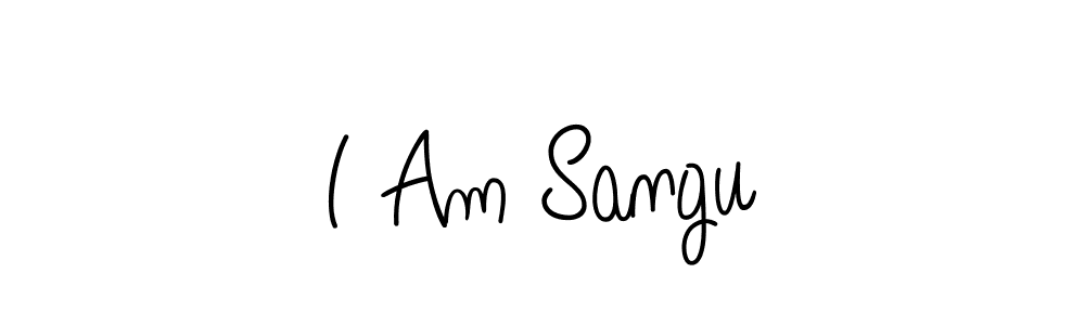 Make a beautiful signature design for name I Am Sangu. With this signature (Angelique-Rose-font-FFP) style, you can create a handwritten signature for free. I Am Sangu signature style 5 images and pictures png