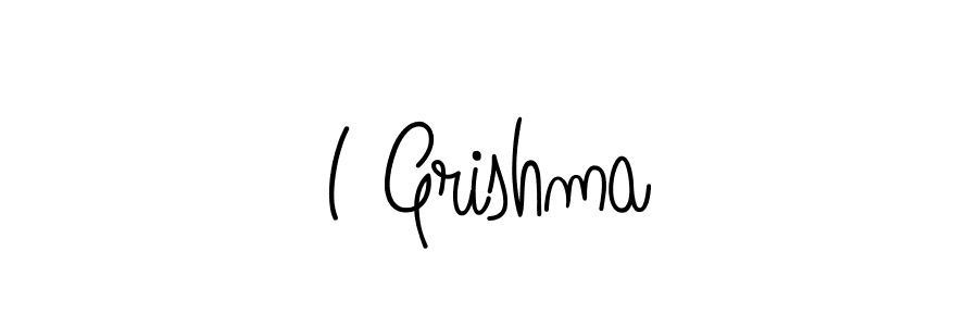 Use a signature maker to create a handwritten signature online. With this signature software, you can design (Angelique-Rose-font-FFP) your own signature for name I Grishma. I Grishma signature style 5 images and pictures png