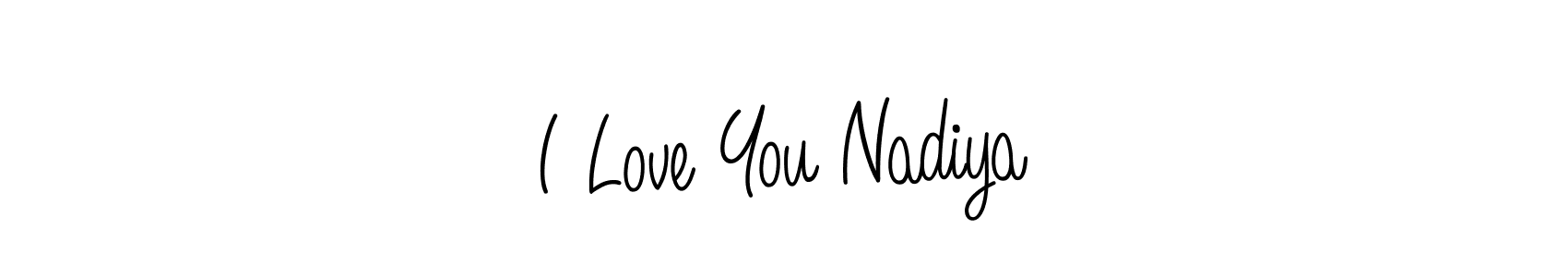 How to make I Love You Nadiya name signature. Use Angelique-Rose-font-FFP style for creating short signs online. This is the latest handwritten sign. I Love You Nadiya signature style 5 images and pictures png