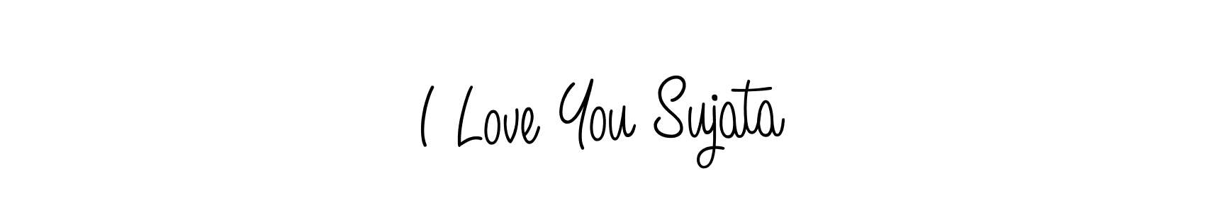 How to make I Love You Sujata name signature. Use Angelique-Rose-font-FFP style for creating short signs online. This is the latest handwritten sign. I Love You Sujata signature style 5 images and pictures png