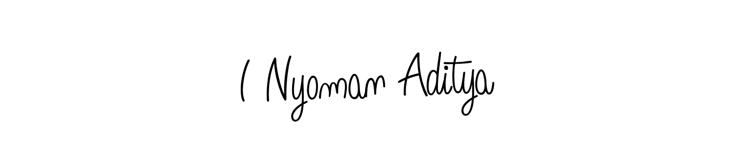 if you are searching for the best signature style for your name I Nyoman Aditya. so please give up your signature search. here we have designed multiple signature styles  using Angelique-Rose-font-FFP. I Nyoman Aditya signature style 5 images and pictures png