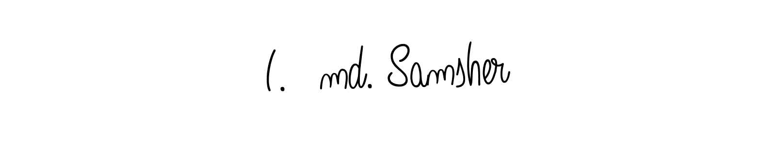 Make a beautiful signature design for name I.❤md. Samsher. With this signature (Angelique-Rose-font-FFP) style, you can create a handwritten signature for free. I.❤md. Samsher signature style 5 images and pictures png