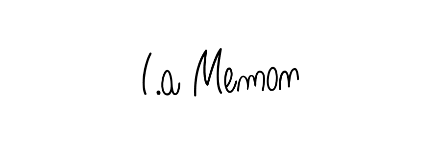 The best way (Angelique-Rose-font-FFP) to make a short signature is to pick only two or three words in your name. The name I.a Memon include a total of six letters. For converting this name. I.a Memon signature style 5 images and pictures png