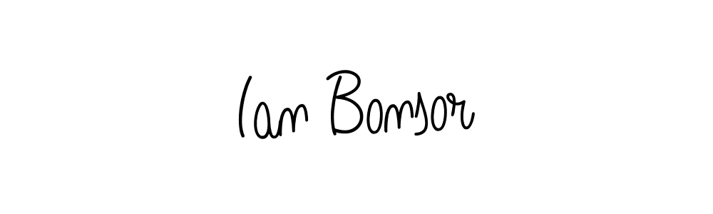 You should practise on your own different ways (Angelique-Rose-font-FFP) to write your name (Ian Bonsor) in signature. don't let someone else do it for you. Ian Bonsor signature style 5 images and pictures png