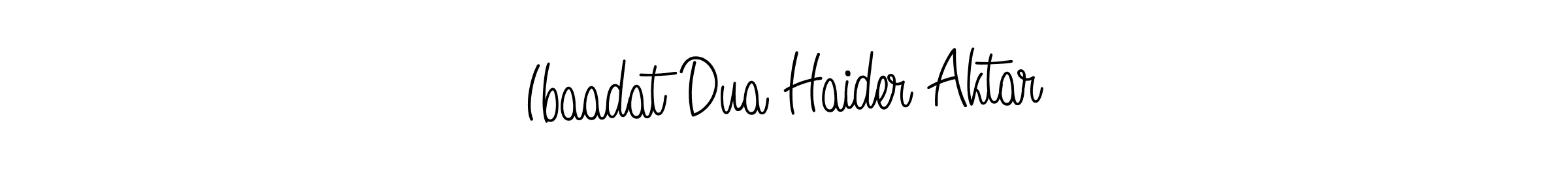 Use a signature maker to create a handwritten signature online. With this signature software, you can design (Angelique-Rose-font-FFP) your own signature for name Ibaadat Dua Haider Aktar. Ibaadat Dua Haider Aktar signature style 5 images and pictures png