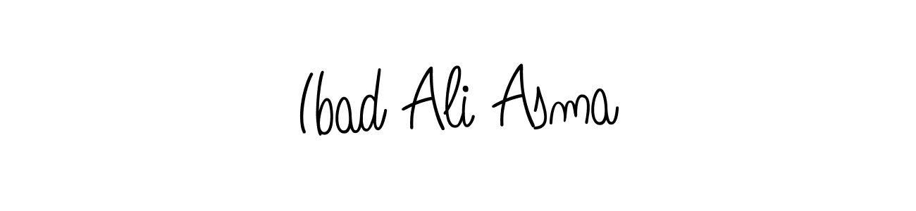 How to make Ibad Ali Asma name signature. Use Angelique-Rose-font-FFP style for creating short signs online. This is the latest handwritten sign. Ibad Ali Asma signature style 5 images and pictures png