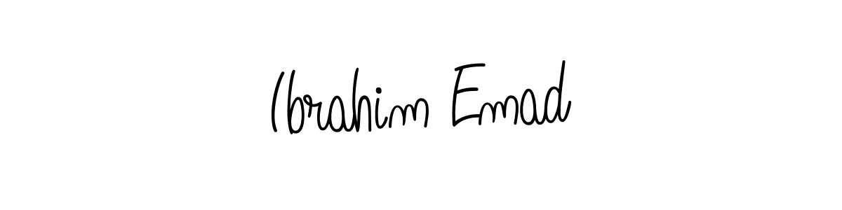 How to make Ibrahim Emad name signature. Use Angelique-Rose-font-FFP style for creating short signs online. This is the latest handwritten sign. Ibrahim Emad signature style 5 images and pictures png