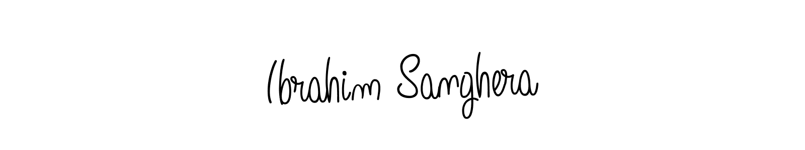 You should practise on your own different ways (Angelique-Rose-font-FFP) to write your name (Ibrahim Sanghera) in signature. don't let someone else do it for you. Ibrahim Sanghera signature style 5 images and pictures png