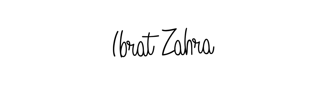 Make a beautiful signature design for name Ibrat Zahra. With this signature (Angelique-Rose-font-FFP) style, you can create a handwritten signature for free. Ibrat Zahra signature style 5 images and pictures png