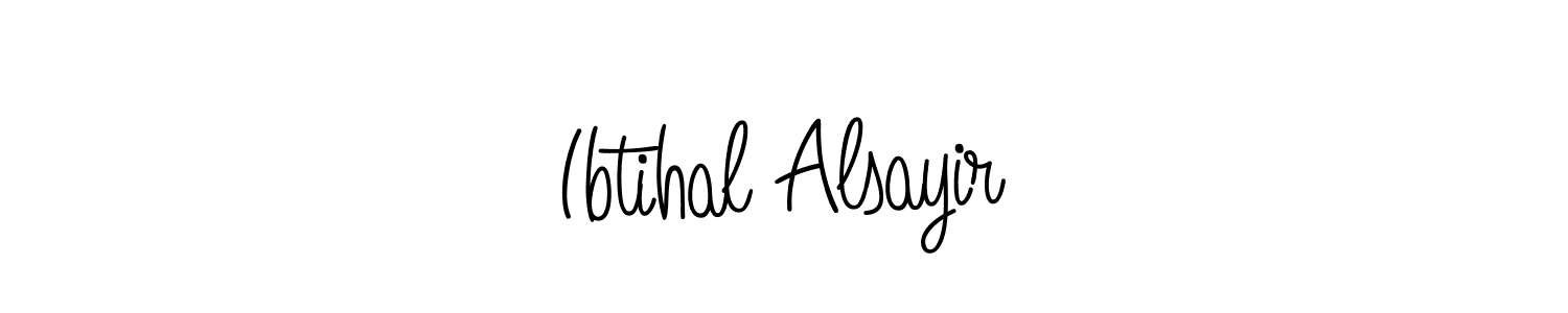 How to make Ibtihal Alsayir name signature. Use Angelique-Rose-font-FFP style for creating short signs online. This is the latest handwritten sign. Ibtihal Alsayir signature style 5 images and pictures png