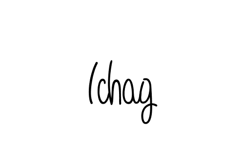 Use a signature maker to create a handwritten signature online. With this signature software, you can design (Angelique-Rose-font-FFP) your own signature for name Ichag. Ichag signature style 5 images and pictures png