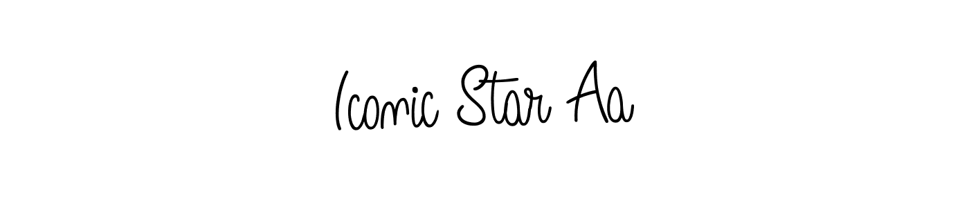 You should practise on your own different ways (Angelique-Rose-font-FFP) to write your name (Iconic Star Aa) in signature. don't let someone else do it for you. Iconic Star Aa signature style 5 images and pictures png