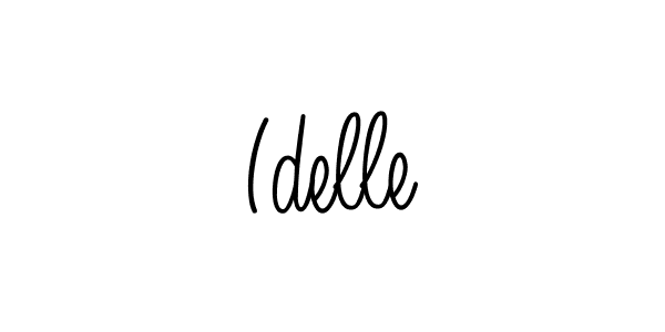 Make a beautiful signature design for name Idelle. With this signature (Angelique-Rose-font-FFP) style, you can create a handwritten signature for free. Idelle signature style 5 images and pictures png