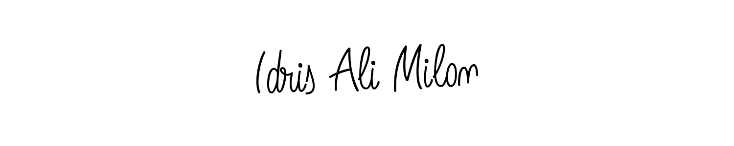 Also we have Idris Ali Milon name is the best signature style. Create professional handwritten signature collection using Angelique-Rose-font-FFP autograph style. Idris Ali Milon signature style 5 images and pictures png