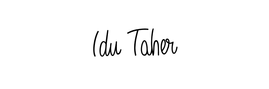 Use a signature maker to create a handwritten signature online. With this signature software, you can design (Angelique-Rose-font-FFP) your own signature for name Idu Taher. Idu Taher signature style 5 images and pictures png