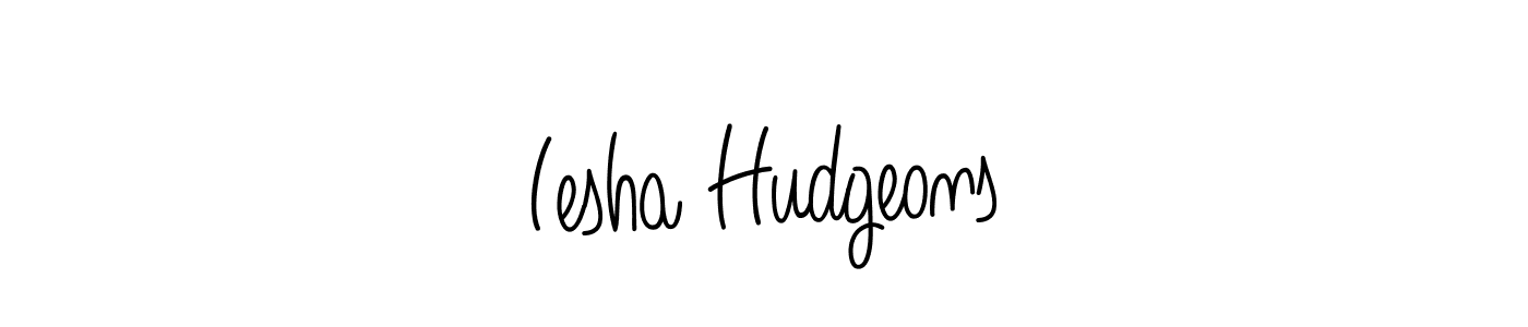 You should practise on your own different ways (Angelique-Rose-font-FFP) to write your name (Iesha Hudgeons) in signature. don't let someone else do it for you. Iesha Hudgeons signature style 5 images and pictures png
