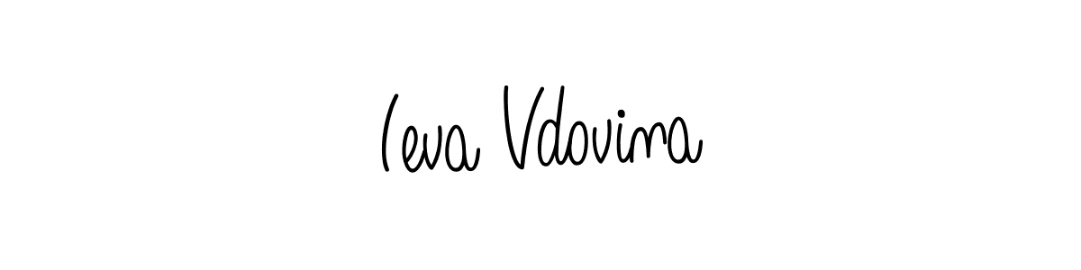 The best way (Angelique-Rose-font-FFP) to make a short signature is to pick only two or three words in your name. The name Ieva Vdovina include a total of six letters. For converting this name. Ieva Vdovina signature style 5 images and pictures png