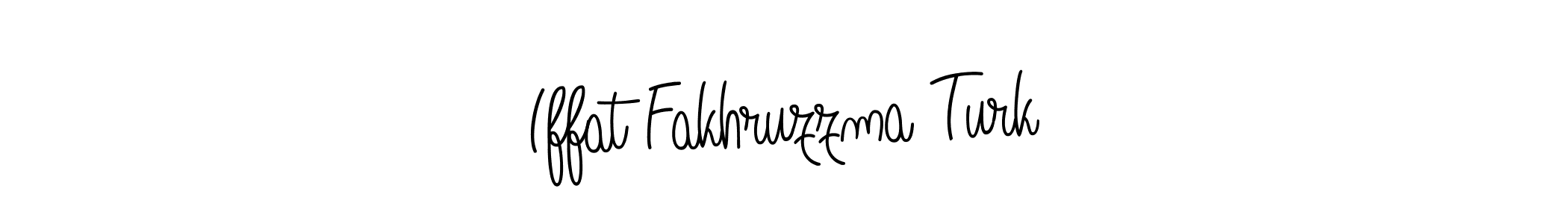 Create a beautiful signature design for name Iffat Fakhruzzma Turk. With this signature (Angelique-Rose-font-FFP) fonts, you can make a handwritten signature for free. Iffat Fakhruzzma Turk signature style 5 images and pictures png