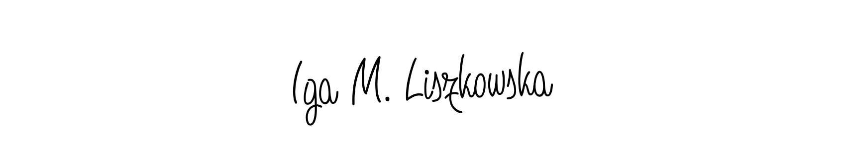 Also we have Iga M. Liszkowska name is the best signature style. Create professional handwritten signature collection using Angelique-Rose-font-FFP autograph style. Iga M. Liszkowska signature style 5 images and pictures png