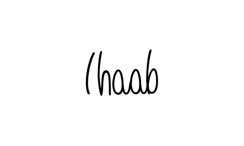 Use a signature maker to create a handwritten signature online. With this signature software, you can design (Angelique-Rose-font-FFP) your own signature for name Ihaab. Ihaab signature style 5 images and pictures png