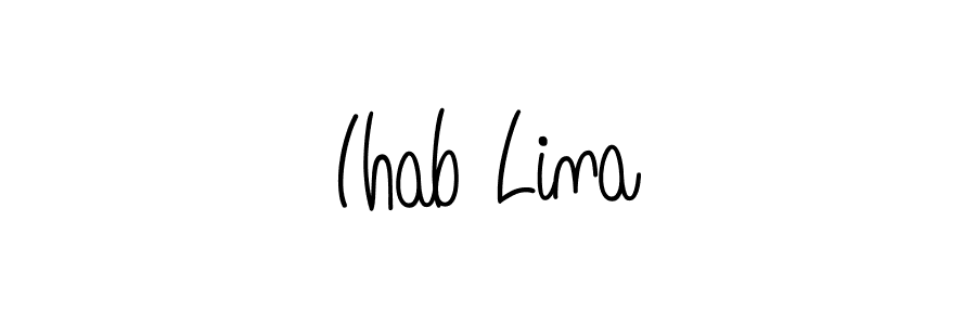 This is the best signature style for the Ihab Lina name. Also you like these signature font (Angelique-Rose-font-FFP). Mix name signature. Ihab Lina signature style 5 images and pictures png