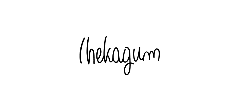 You should practise on your own different ways (Angelique-Rose-font-FFP) to write your name (Ihekagum) in signature. don't let someone else do it for you. Ihekagum signature style 5 images and pictures png
