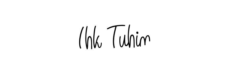 The best way (Angelique-Rose-font-FFP) to make a short signature is to pick only two or three words in your name. The name Ihk Tuhin include a total of six letters. For converting this name. Ihk Tuhin signature style 5 images and pictures png
