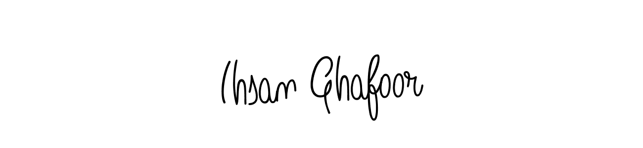 Use a signature maker to create a handwritten signature online. With this signature software, you can design (Angelique-Rose-font-FFP) your own signature for name Ihsan Ghafoor. Ihsan Ghafoor signature style 5 images and pictures png