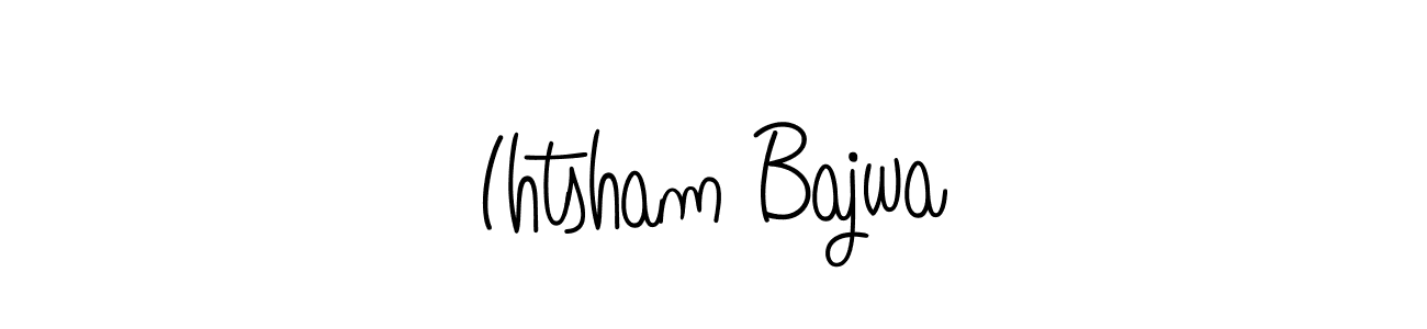 You should practise on your own different ways (Angelique-Rose-font-FFP) to write your name (Ihtsham Bajwa) in signature. don't let someone else do it for you. Ihtsham Bajwa signature style 5 images and pictures png