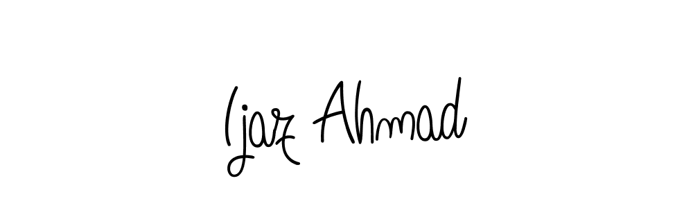 The best way (Angelique-Rose-font-FFP) to make a short signature is to pick only two or three words in your name. The name Ijaz Ahmad include a total of six letters. For converting this name. Ijaz Ahmad signature style 5 images and pictures png