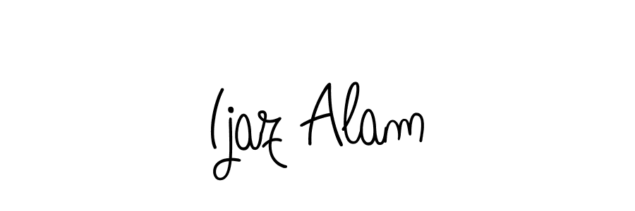 You should practise on your own different ways (Angelique-Rose-font-FFP) to write your name (Ijaz Alam) in signature. don't let someone else do it for you. Ijaz Alam signature style 5 images and pictures png