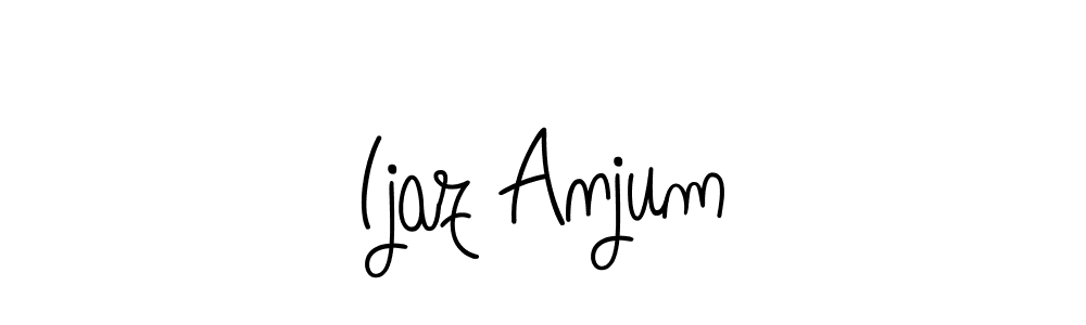 You should practise on your own different ways (Angelique-Rose-font-FFP) to write your name (Ijaz Anjum) in signature. don't let someone else do it for you. Ijaz Anjum signature style 5 images and pictures png