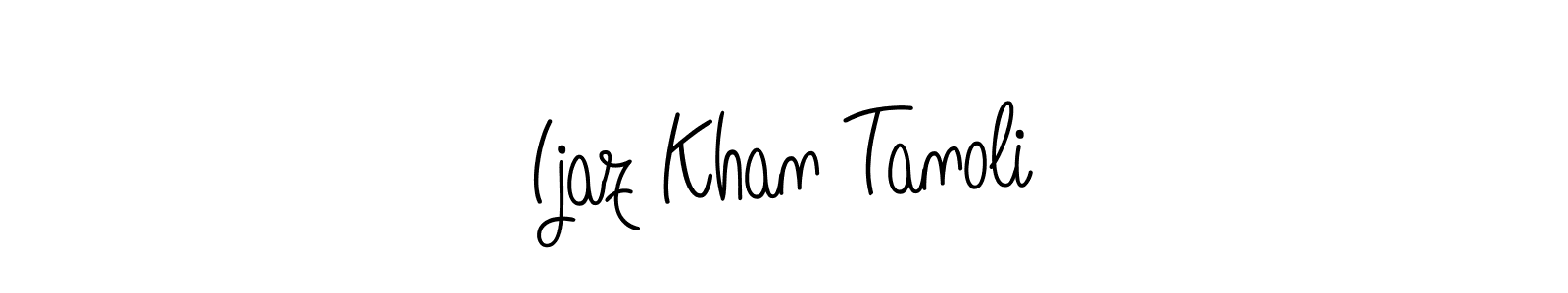 The best way (Angelique-Rose-font-FFP) to make a short signature is to pick only two or three words in your name. The name Ijaz Khan Tanoli include a total of six letters. For converting this name. Ijaz Khan Tanoli signature style 5 images and pictures png