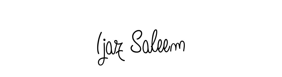 You should practise on your own different ways (Angelique-Rose-font-FFP) to write your name (Ijaz Saleem) in signature. don't let someone else do it for you. Ijaz Saleem signature style 5 images and pictures png