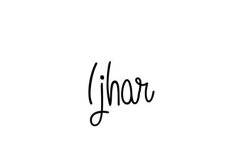 You should practise on your own different ways (Angelique-Rose-font-FFP) to write your name (Ijhar) in signature. don't let someone else do it for you. Ijhar signature style 5 images and pictures png