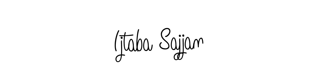 You should practise on your own different ways (Angelique-Rose-font-FFP) to write your name (Ijtaba Sajjan) in signature. don't let someone else do it for you. Ijtaba Sajjan signature style 5 images and pictures png