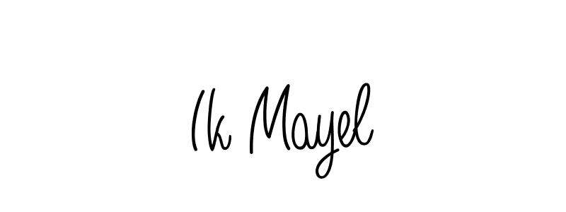 Use a signature maker to create a handwritten signature online. With this signature software, you can design (Angelique-Rose-font-FFP) your own signature for name Ik Mayel. Ik Mayel signature style 5 images and pictures png