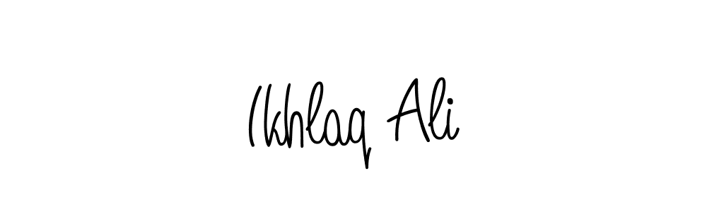 How to make Ikhlaq Ali name signature. Use Angelique-Rose-font-FFP style for creating short signs online. This is the latest handwritten sign. Ikhlaq Ali signature style 5 images and pictures png