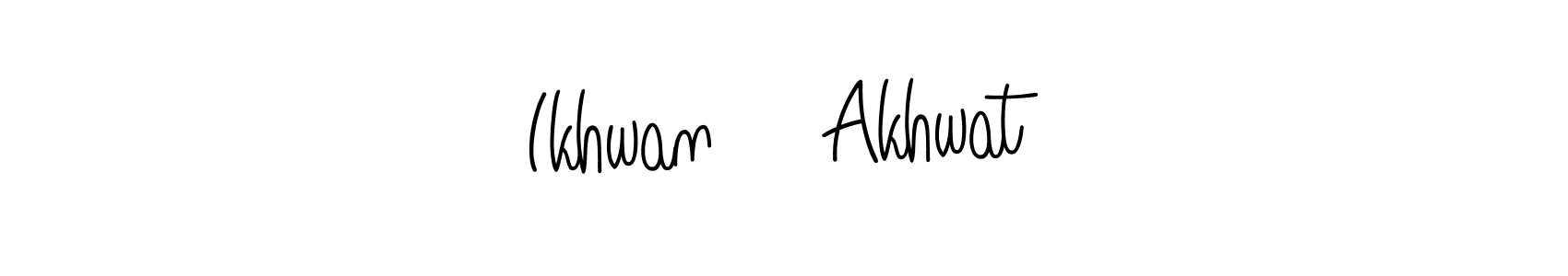 Use a signature maker to create a handwritten signature online. With this signature software, you can design (Angelique-Rose-font-FFP) your own signature for name Ikhwan ♡ Akhwat. Ikhwan ♡ Akhwat signature style 5 images and pictures png